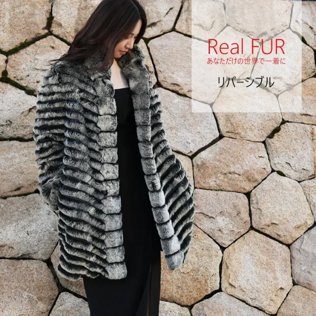 毛皮コート レディース リバーシブル 16446