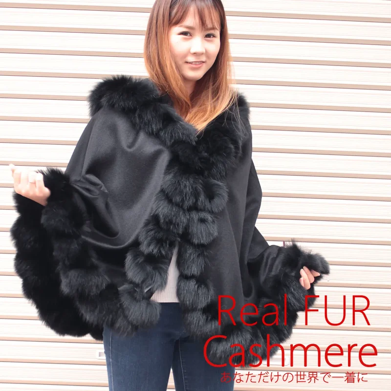 フォックス カシミヤ ファーケープ 4856
