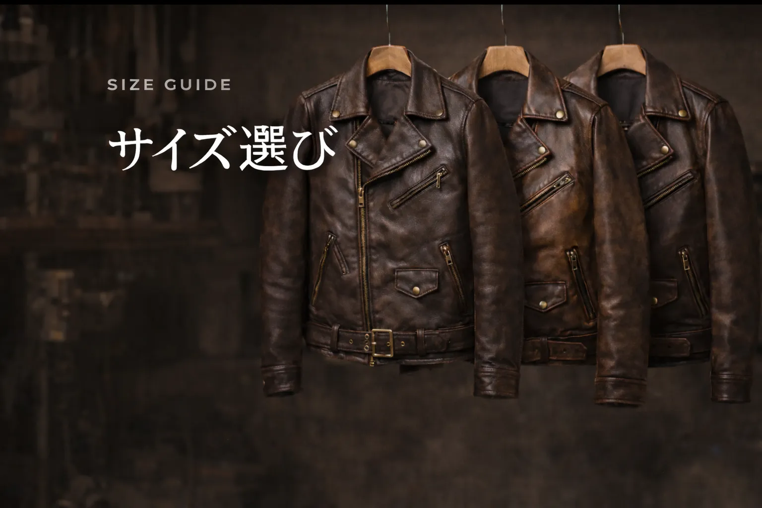 革ジャン・レザージャケットのサイズ選び方ガイド S〜5L対応 サイズ交換保証あり
