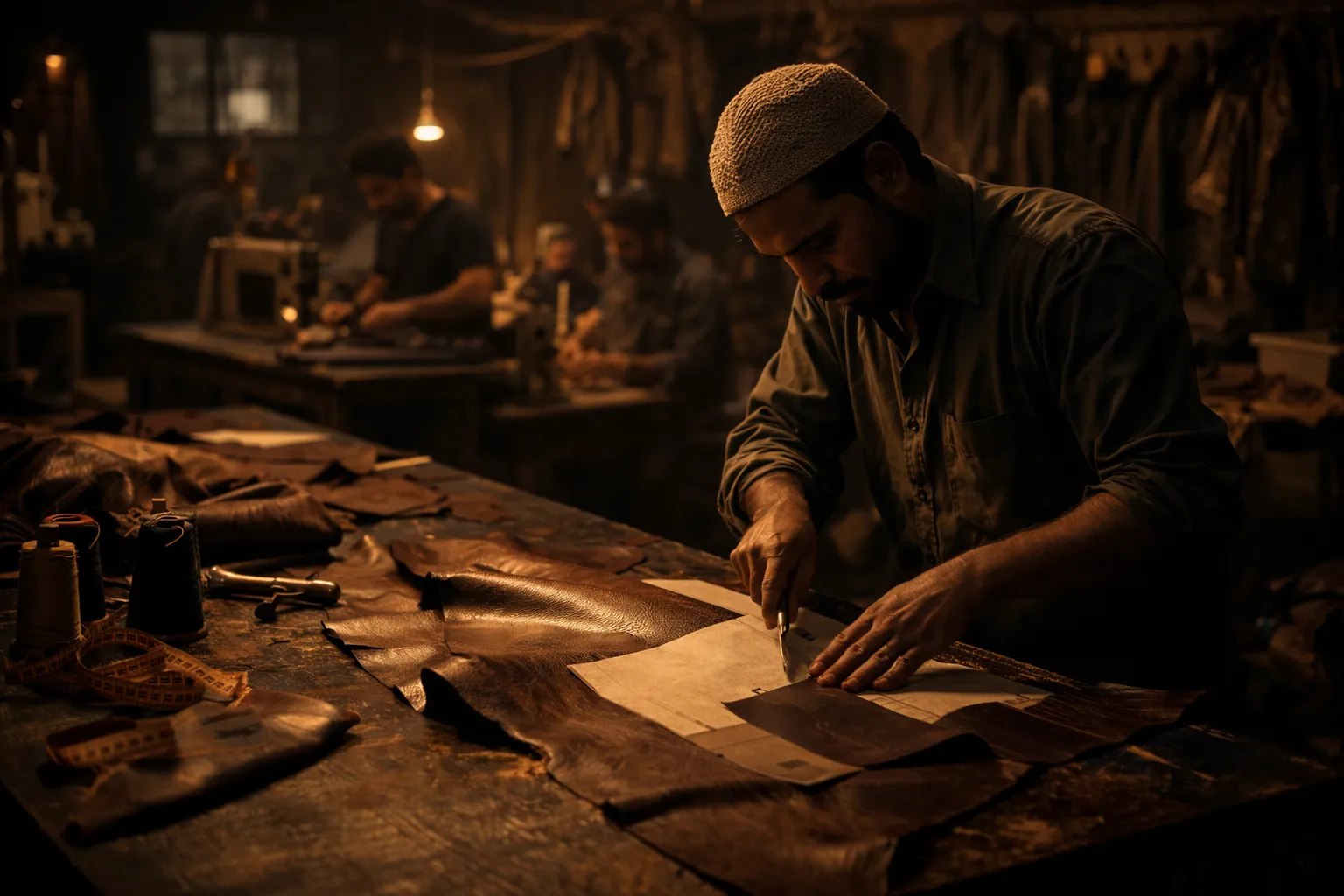 パキスタンの革職人