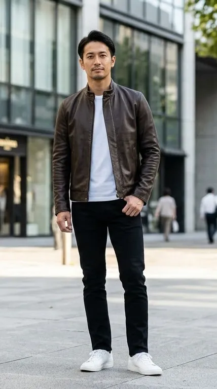 ブラウンライダース モノトーンカジュアルコーデ