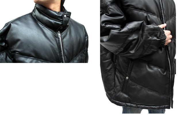 メンズダウンジャケット （大きいサイズ）レザーダウンジャケット1293
