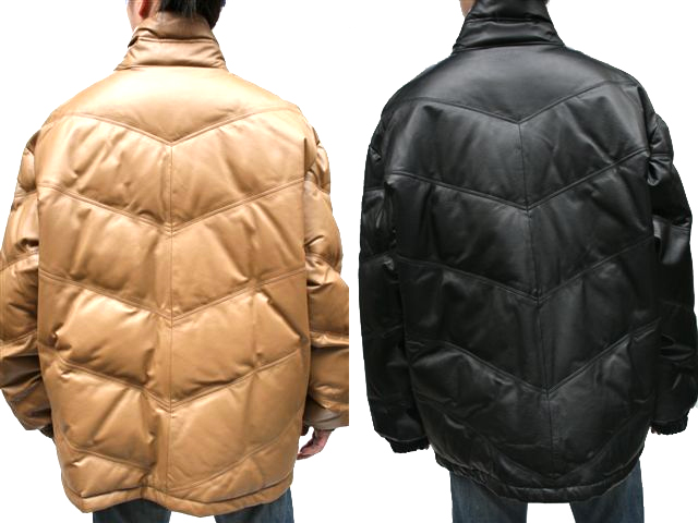 メンズダウンジャケット （大きいサイズ）レザーダウンジャケット1293