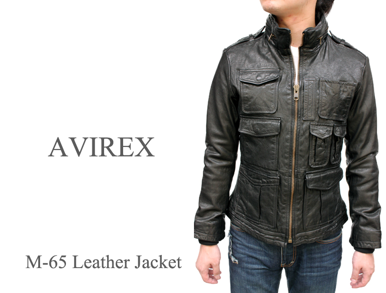 AVIREXアビレックスMー65レザージャケット/ライダースジャケット身幅56cm