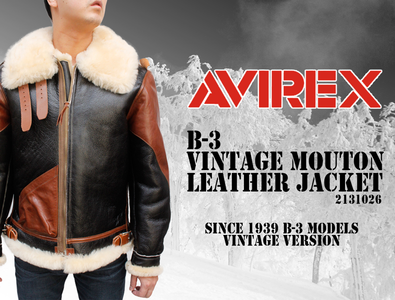 AVIREX(アヴィレックス) B-3ムートン ヴィンテージタイプ レザージャケット 2131026