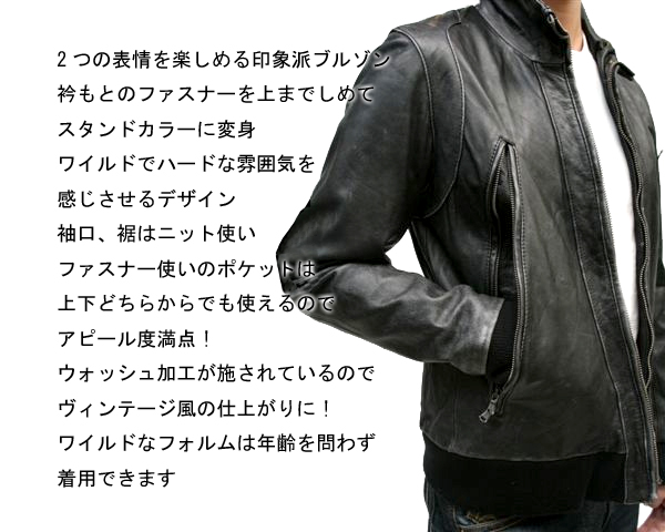 メンズレザーブルゾン Retro Grade レトログレード レザーブルゾン 8581006