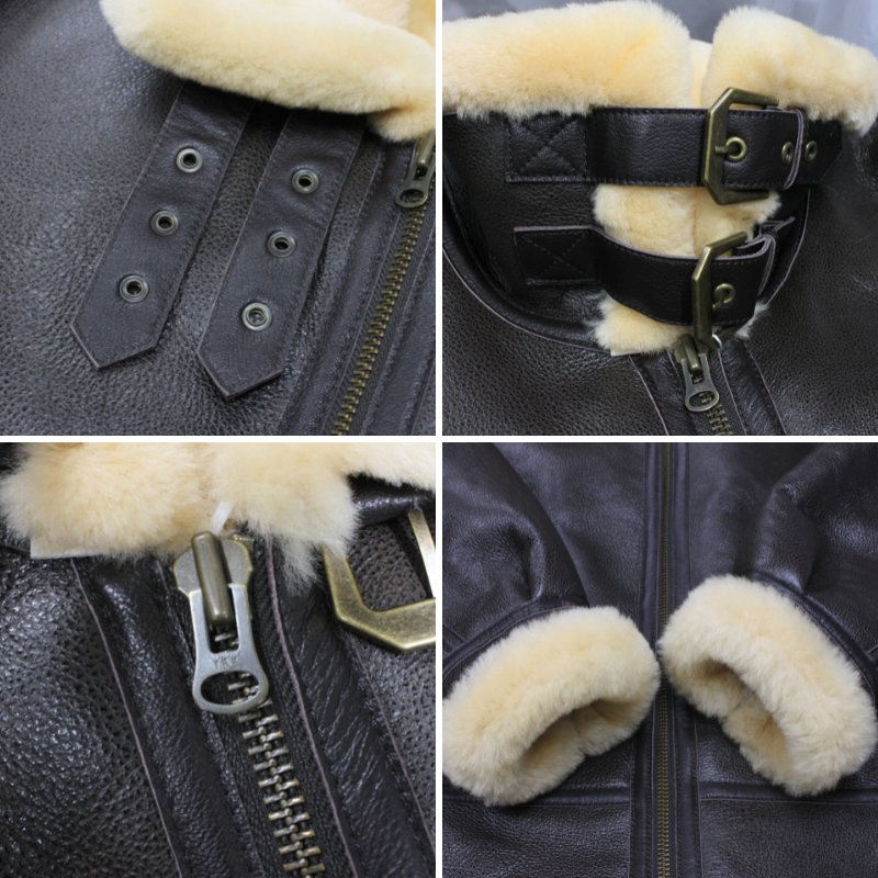 TAJIMA LEATHER 羊革 ムートン B-3 ボンバージャケット メンズ TL-FL-LM-B3-101