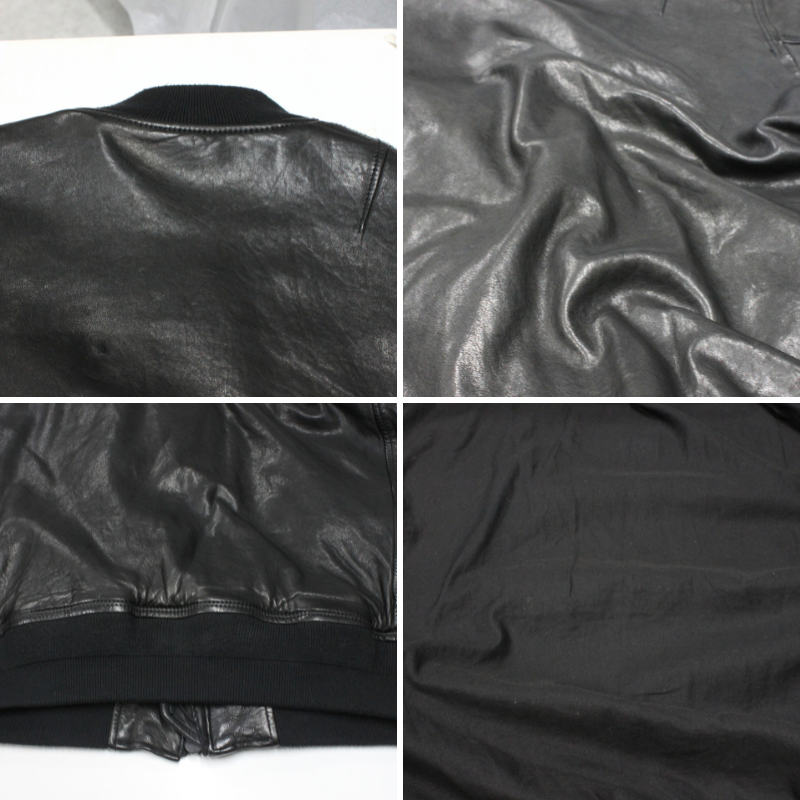 TAJIMA LEATHER ラム革 MA-1 メンズ 本革 ラムレザー フライトジャケット レザージャケット ブラック TL-FL-LM-MA1-101