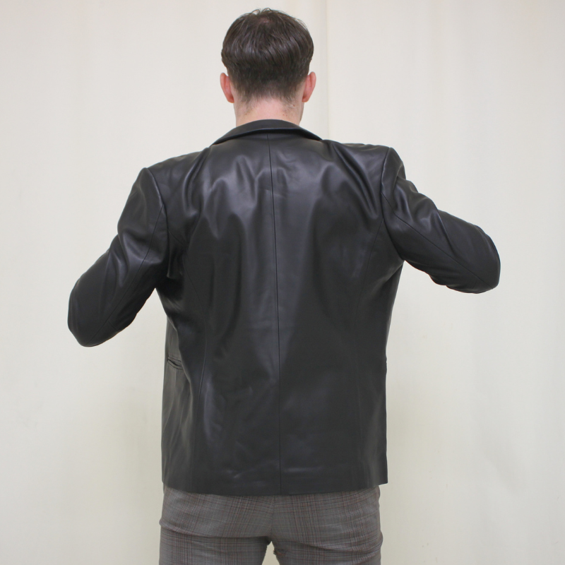 TAJIMA LEATHER ラム革 テーラードジャケット メンズ 本革 ラムレザー レザージャケット ブラック TL-JK-LM-TJ-101