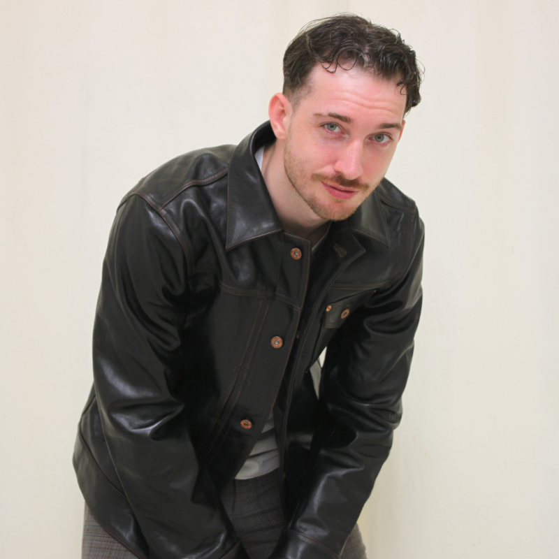TAJIMA LEATHER 牛革 Gジャンタイプ レザージャケット メンズ ブラック 本革 カウレザー 着用イメージ