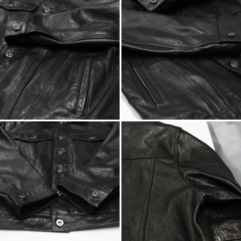 TAJIMA LEATHER 山羊革 Gジャンタイプ レザージャケット メンズ ブラック 本革 ゴートレザー TL-RD-GT-GJ-101