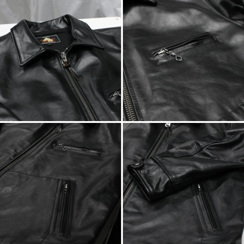 TAJIMA LEATHER 馬革 トラッカージャケット メンズ ブラック 本革 ホースハイド 着用イメージ