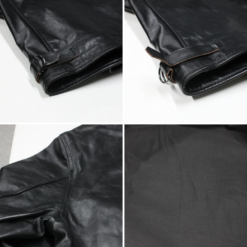 TAJIMA LEATHER 馬革 トラッカージャケット メンズ ブラック 本革 ホースハイド 着用イメージ