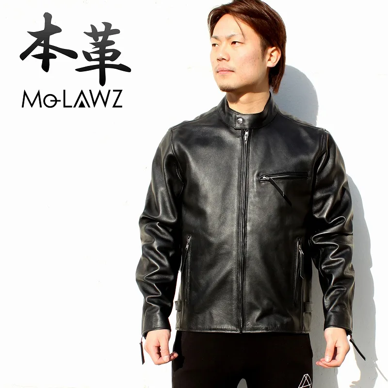 牛革 シングルライダースジャケット メンズ 本革 ソフト | Mo-LAWZ 皮